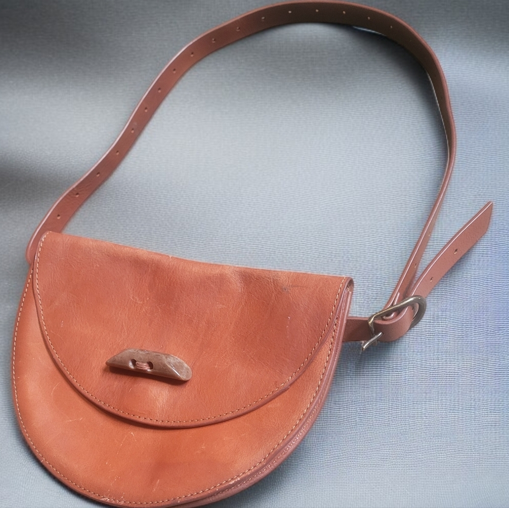 Lucky Brand Terracotta Leather Crossbody Bag with Adjustable Strap